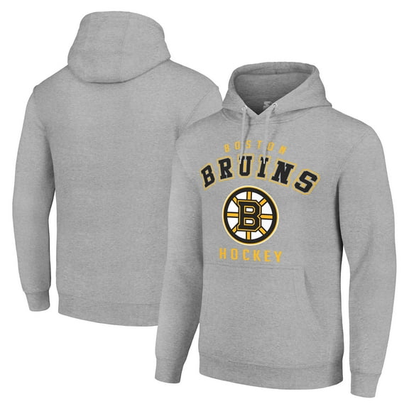 Men's Starter Heather Gray Boston Bruins Logo Pullover Hoodie