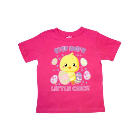 

Inktastic Step Dad s Little Chick Cute Easter Chick with Colorful Eggs Gift Toddler Boy or Toddler Girl T-Shirt