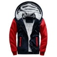 thumbnail image 1 of UKAP Mens Fleece Lined Jacket Winter Snow Hooded Warm Outdoor Sport Coats Color Block Fleece Sweatshirt Hoodies, 1 of 2