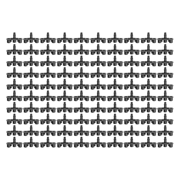 3-Way Hose Connector Set, 100PCS, fits G-Type Sprayer Nozzles & Sprinklers, Universal 4/7 Hose Fittings