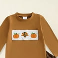 thumbnail image 4 of Jkety Halloween Baby Clothes Halloween Baby Girl Clothes Spooky Ghost Sweatshirt Long Sleeve Shirt Top Pants Fall Toddler Halloween Outfit Girl(Brown,6-12 Months), 4 of 6