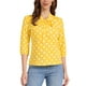 thumbnail image 1 of BLUSA CON PUÑO ELÁSTICO Y LAZO EN EL CUELLO IMPRESA PARA MUJERES CHIC XL AMARILLO, 1 of 5