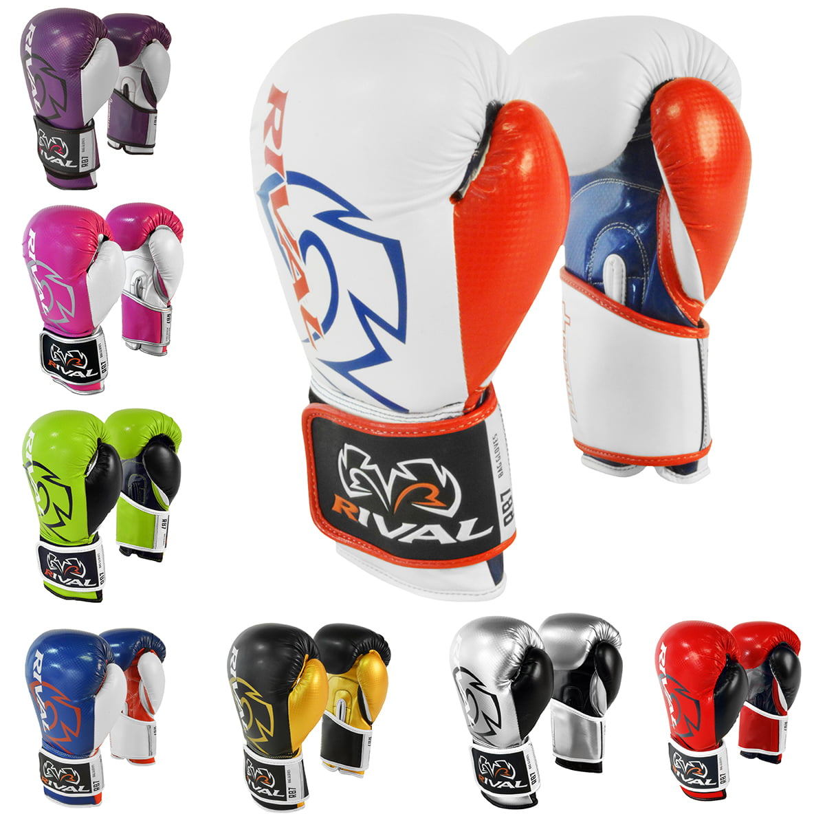 Rival RB7 Boxing Gloves White/Red MMA FREE P&P Muay Thai Kickboxing 