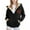 1#Black, variant on Girls Fleece Hooded Jacket Winter Warm Heart Print Zip Up Hoodie Coat, Sizes 6-7