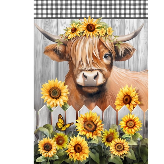 Briarwood Lane Summer House Flag 40x28 For Outdoor Highland Cow For Summer House Flag