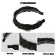thumbnail image 4 of Unique Bargains 1 Pcs 1.89 Inch Wide Synthetic Hair Braided Headband Hair Hoop for Women and Girl Black Brown, 4 of 7
