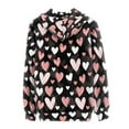 thumbnail image 4 of Renewold Novelty Long Sleeve Hoodies for Women Size 3XL Lightweight Pink Heart Sports Outfits Valentine's Day Full Zip Up Sweatshirt Jackets with Drawstring, 4 of 6