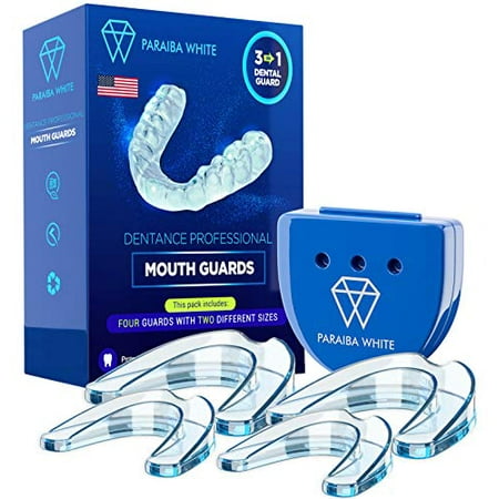 Dentance Professional Dental Guards - Set of 4 USA DESGINED - Custom Fit - BPA Free - Perfect Dental Guards for Teeth Grinding and Sport Athletes - Regular and Heavy Duty protection - Teeth Whitening