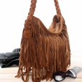 thumbnail image 3 of Tassel Suede Fringe Shoulder Messenger Handbag Cross Body Bag, 3 of 6