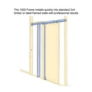 Panel Pocket Door 36 x 80 with Frames | Quadro 4115 White Silk | Kit Trims Rail Hardware | Solid Wood Interior Pantry Kitchen Bedroom Sliding Closet Sturdy Doors