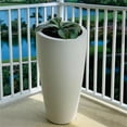 thumbnail image 3 of Pemberly Row Polyethylene Resin 32" Tall Modern Planter in White, 3 of 8