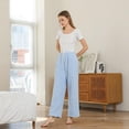 thumbnail image 2 of HEARTNICE Fluffy Womens Pajama Pants, Comfy Fuzzy Pj Bottoms with Pockets, Drawstring Fleece Winter Sleepwear (LIGHT BLUE, M), 2 of 3