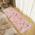 thumbnail image 3 of Wondo Anti-Skid Floral Runner Rug 2'x6' with Rubber Backing - Machine Washable Carpet Runner for Hallways, Kitchen, Bedroom, Bathroom & Laundry Room (Pink), 3 of 8