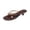 Brown, variant on Womens Jelly Clear Low Heeled Thong Sandals Comfort Slip On Square Toe Transparent Kitten Heel Flip Flops