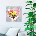 thumbnail image 2 of Wynwood Studio Floral and Botanical Wall Canvas Art Print 'Holographic Floral Heart' Florals - Pink, Yellow, 2 of 3