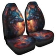 thumbnail image 2 of POLERO Car Front Seat Covers Full Set of 2, Gorgeous Galaxy Wolf Print Stretchy Waterproof Automotive Interior Accessories Universal Fit Most Vehicles, 2 of 7