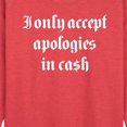 thumbnail image 2 of Instant Message - I Only Accept Cash - Women's Lightweight French Terry Pullover, 2 of 6