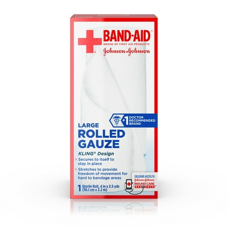 BAND-AID? Brand of First Aid Products Rolled Gauze, 4 Inches by 2.5 Yards