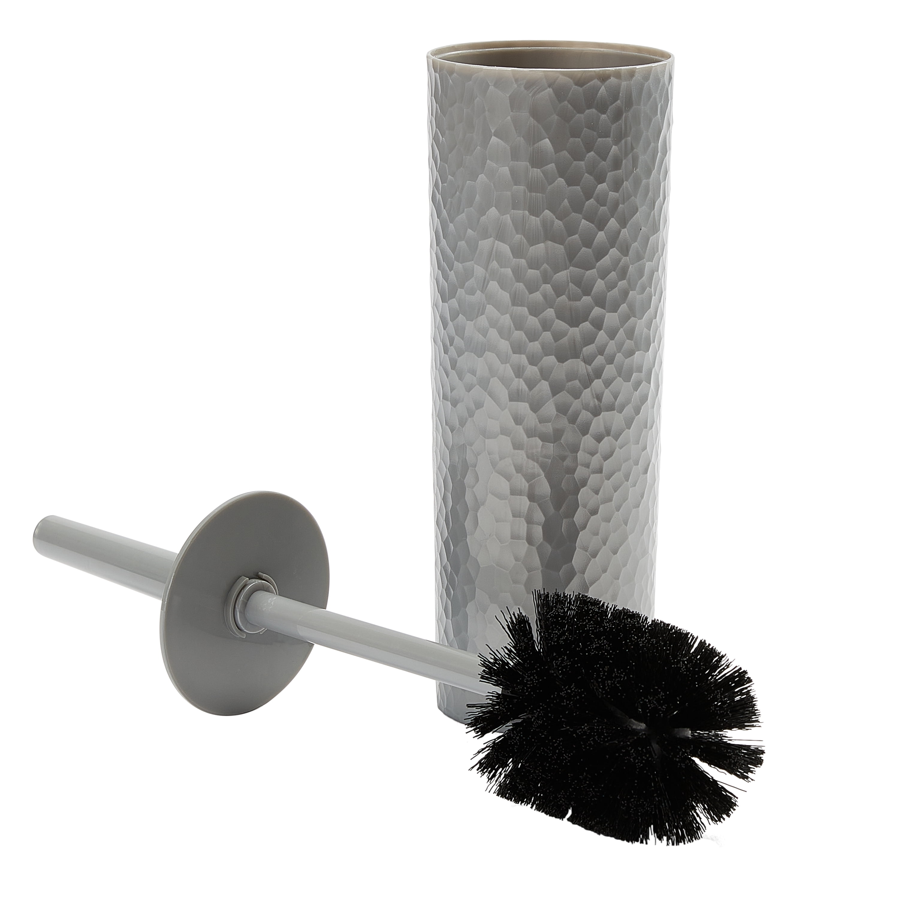 Bath Bliss Hammered Texture Toilet Brush in Silver