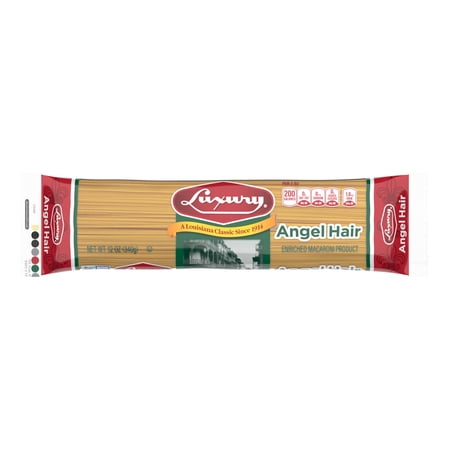 Luxury Angel Hair Pasta, Delicate, 12oz. Thin Pasta for Light Sauces, Soups & Classic Italian inspired dishes