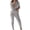 Gray, variant on CILENON Casual Outfits for Women Women's Solid Colour Round Neck Sweater Top Trouser Set Plus Size Sets Travel Outfit Womens Sets 2 Piece Outfits(Purple,L)