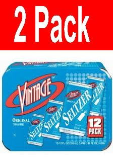 2 Pack : Vintage Seltzer Cans : Mineral Water 12 count . by