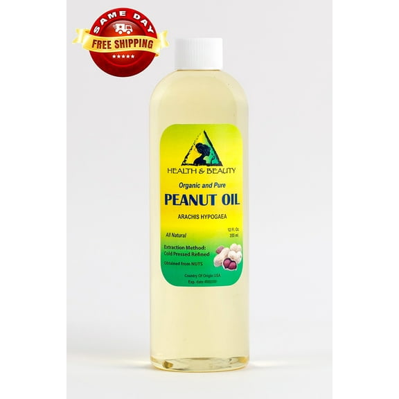 PEANUT OIL REFINED ORGANIC CARRIER COLD PRESSED 100% PURE 12 OZ