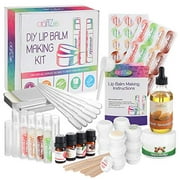 Ultimate Lip Balm Making Kit (87- Piece Set) | All Natural Formula With Beeswax, Shea Butter, Almond Oil  4 Rich Flavors to Create 25 Lush Lip Balms | Best Holiday Gift & Craft Kit For Adults