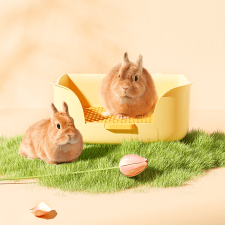 Large Rabbit Litter Box Trainer: Potty Corner Toilet for Small Animals - Pet Pan for Adult Hamster, Guinea Pig, Ferret, Galesaur, Bunny and Other Animals Purple