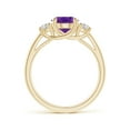 thumbnail image 2 of ANGARA Natural Three Stone Oval 1.6 ct Amethyst and Half Moon Diamond Ring in 14K Yellow Gold for Women (Size-9x7mm) | February Birthstone, Anniversary, Jewelry Gift for Women | Natural Amethyst Ring, 2 of 9