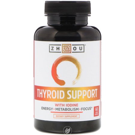 Zhou Nutrition Thyroid Support w/Iodine Capsules, 60 Ct, Pack of 2