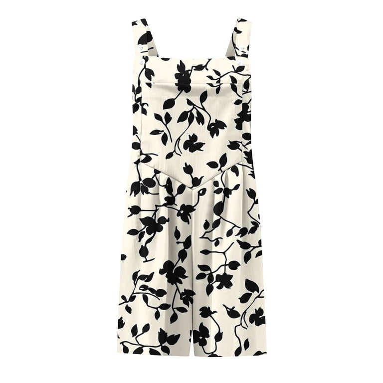 loose romper dress Women's Gingham Athletic Romper Dress | Patchwork Sleeveless Summer Outfit