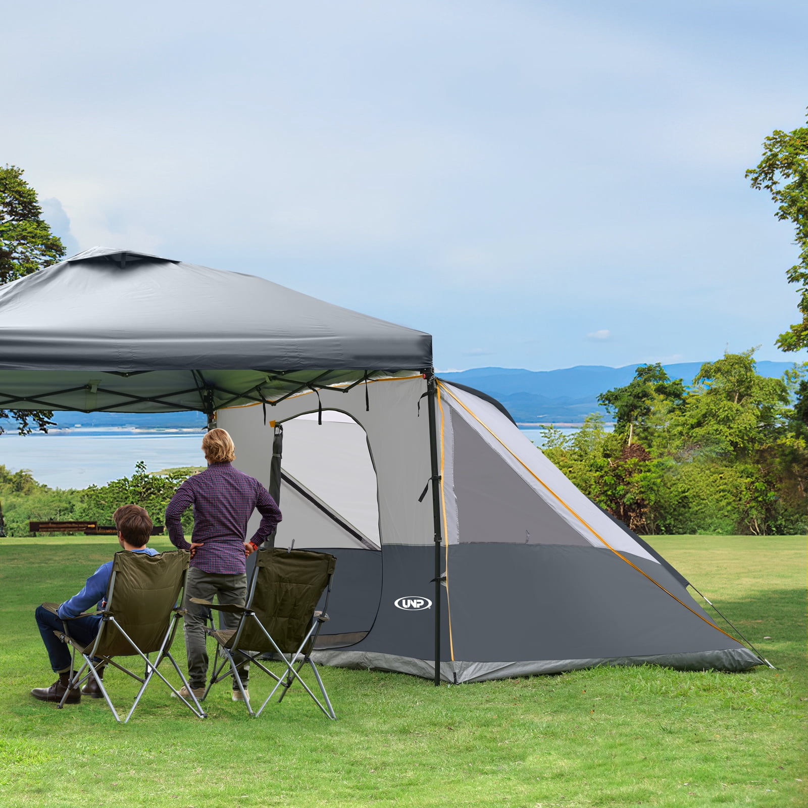 Camping Cube | Pop Up Canopy Side Tent for 10' x 10' Canopies Tent Easy Set Up Gazebo (Canopy/SHELTER NOT Included), Gray