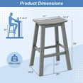 thumbnail image 3 of Gymax 29'' Patio Bar Stool Set of 2 w/ Curved Seat & Footrests for Backyard Outdoor Gray, 3 of 7
