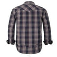 thumbnail image 2 of Coevals Club Mens Pearl Snap Plaid Western Cowboy Button Up Long Sleeve Shirts Gray Navy 26 XX-Large, 2 of 8