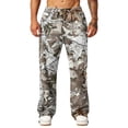 thumbnail image 5 of LTTVQM Mens Loose Fit Camo Trousers Active Realtree Leaf Camo Multi Utility Side Pockets Elastic Waistband Summer Beach Daily Full Length Trousers Light Gray XL, 5 of 7