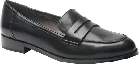 womens black penny loafers
