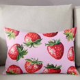 thumbnail image 3 of Red Strawberry Throw Pillow Cover 20 x 36 Inch Decorative Pillow Cover Pink Watercolor Modern Art Lumbar Pillowcase Seasonal Rectangle Cushion Case for Couch Sofa Bed Living Room, 3 of 7