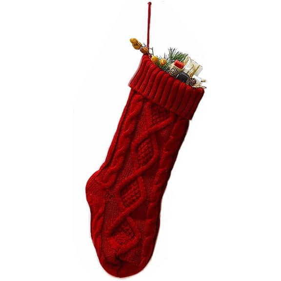 Christmas Stockings Cable Knit Stocking Christmas Decorations Bags Gift Fireplace Xmas Tree Stocking Ornaments for Holiday Family Friends