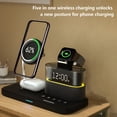 thumbnail image 4 of Fast Wireless Charger,Magnetic Wireless Charger，Magnetic Wireless Charger 3 In 1 10W Foldable Bracket Wireless Charger with Alarm Clock Night Light for Multiple Devices Fit For All Phone,Black, 4 of 8