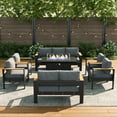 thumbnail image 5 of LayinSun Outdoor Aluminum Furniture Set with Fire Pit Table, Modern Patio Conversation Sets for Porch, Backyard, 5 of 9