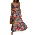 thumbnail image 3 of TRKIYQC Vestido sin mangas floral para mujer Dobladillo con volantes Vestido largo de fiesta sin espalda de verano para cóctel Ropa de calle de playa TRKIYQC  moda, 3 of 9