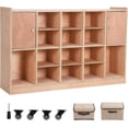 thumbnail image 4 of Wall-mounted cubby tray almacenamiento gabinete 2 doors 2 anti-flip fittings 4 castors 2 boxes (47x11x26) para home classroom school kindergarten, 4 of 7