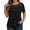 Black, variant on Women Plus Size Blouses Dressy Lace Crew Neck Tops Casual Short Sleeve Summer Shirts