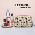 thumbnail image 4 of Wine Bottle Print No.9049 Makeup Bag, Large Capacity Travel Cosmetic Bag for Women Girls- Travel Toiletry Bag Leather Portable Waterproof Makeup Case Organizer with Handle, 4 of 4