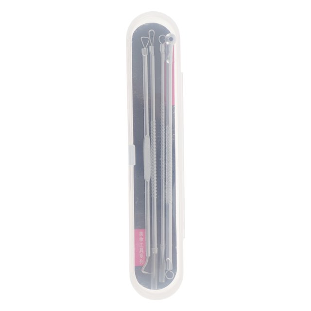 Unique Bargains 1 Set Professional Portable Pimple Remover Tool Kit Silver Tone