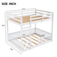 thumbnail image 4 of Tcbosik Wood Bunk Bed Full Over Full Size, Bed Frame with Ladder and Guardrail for Small Space, Bedroom, No Box Spring Needed, White, 4 of 8