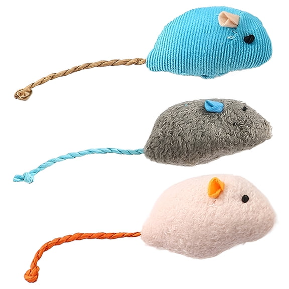 BESTSKY 3Pcs Interactive Cat Toy,Feathered Tail Cat Mouse Toy,Increases Cats Play Engagement Interactive Cat Toys,Style2
