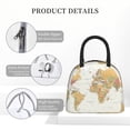 thumbnail image 4 of Daiia World Map 1 Pattern Lunch Bag , Insulated Lunch Box, Small Leakproof Cooler Food Lunch Containers Reusable High Capacity Lunch Tote Bags-One Size, 4 of 6