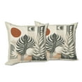 thumbnail image 4 of Ambesonne Monstera Throw Pillow Cover Pack of 2, Neutral Mid Century Boho, 2 Pcs-28"x28", Cinnamon Pale Sage Green, 4 of 5